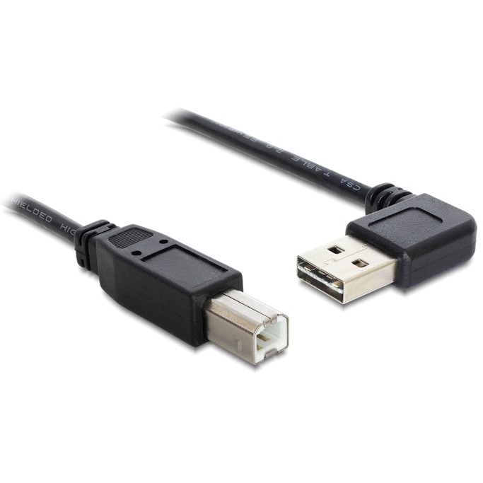 DELOCK Easy-USB-Kabel 2.0 A(gewinkelt re/li) -> B 0.5m schw DELOCK Easy-USB-Kabel 2.0 A(gewinkelt re/li) -> B 0.5m schw