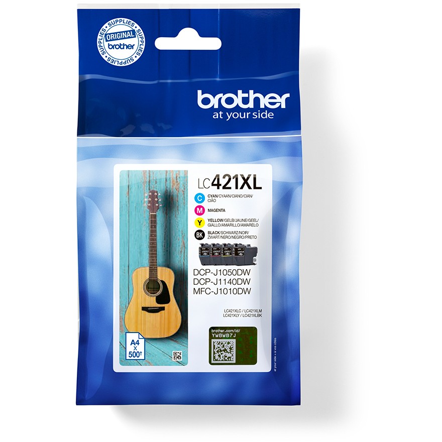 Brother 4-pack of Black Cyan Magenta and Yellow 500-page high capacity ink cartridges for DCP-J1050DW MFC-J1010DW and DCP-J11 Brother 4-pack of Black Cyan Magenta and Yellow 500-page high capacity ink cartridges for DCP-J1050DW MFC-J1010DW and DCP-J11