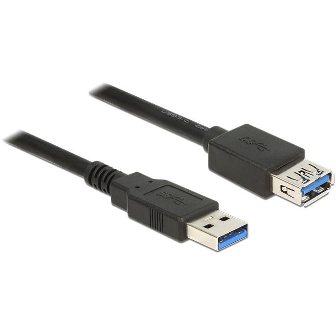 DELOCK USB Verl. USB3.0 A -> A St/Bu 2.00m schwarz DELOCK USB Verl. USB3.0 A -> A St/Bu 2.00m schwarz