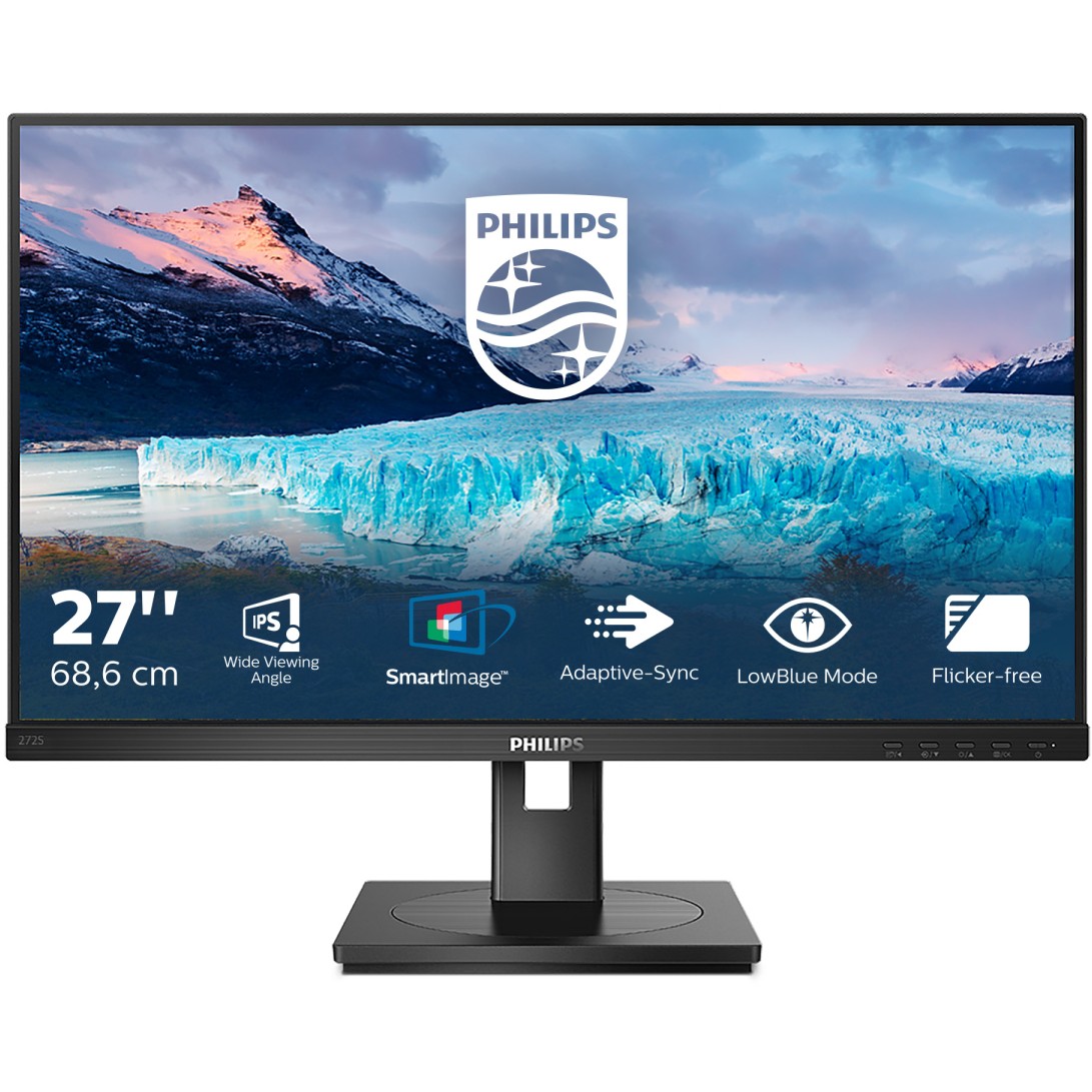 68,6cm/27'' (1920x1080) Philips S-line 272S1AE 16:9 4ms HDMI DVI-D VGA DisplayPort VESA Pivot Speaker Full HD Black 68,6cm/27'' (1920x1080) Philips S-line 272S1AE 16:9 4ms HDMI DVI-D VGA DisplayPort VESA Pivot Speaker Full HD Black